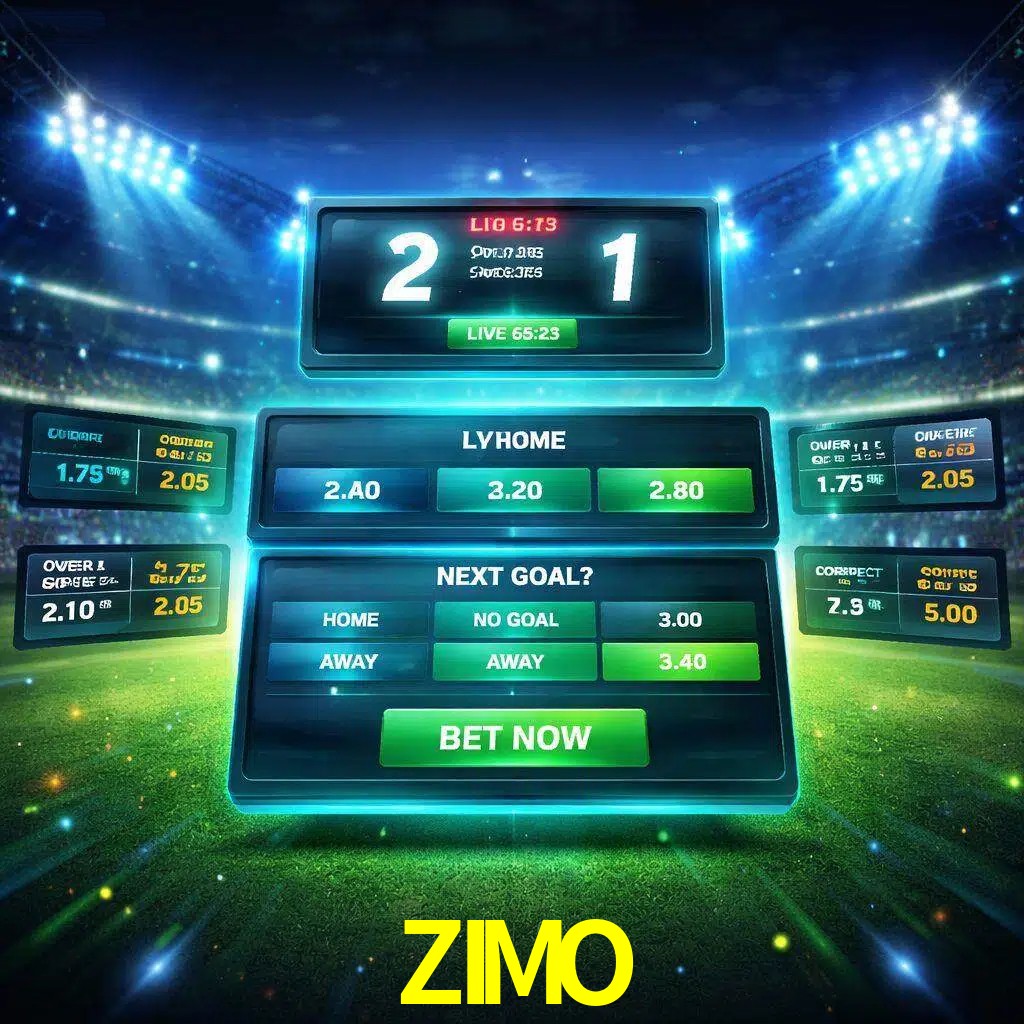 Vista de apuestas en vivo ZIMO durante un partido en curso