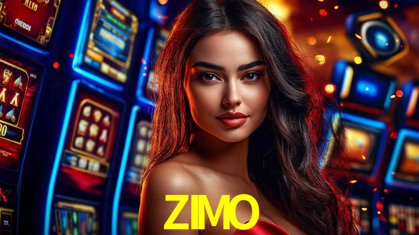 Escena dinámica inspirada en casino con iluminación ZIMO, cartas, fichas e íconos de juegos digitales en un espacio moderno de juegos.